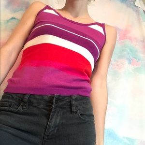 ANN TAYLOR STRIPED SWEATER TANK - Medium